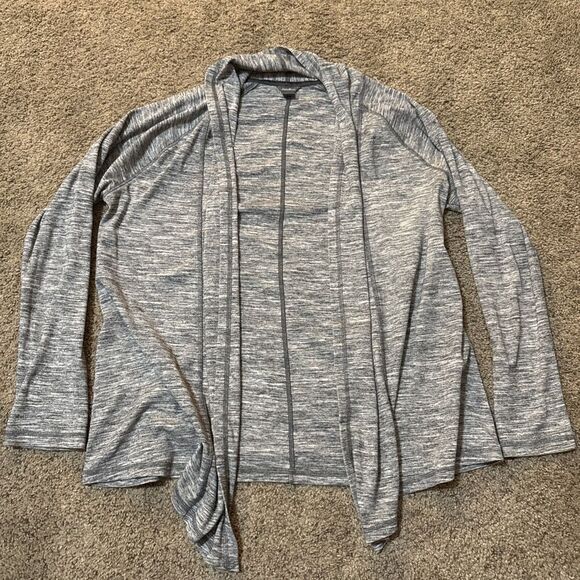 Eddie Bauer Womens Heather Gray Flowy Cardigan Chic Career XL Workwear Warm Cozy - Picture 1 of 10